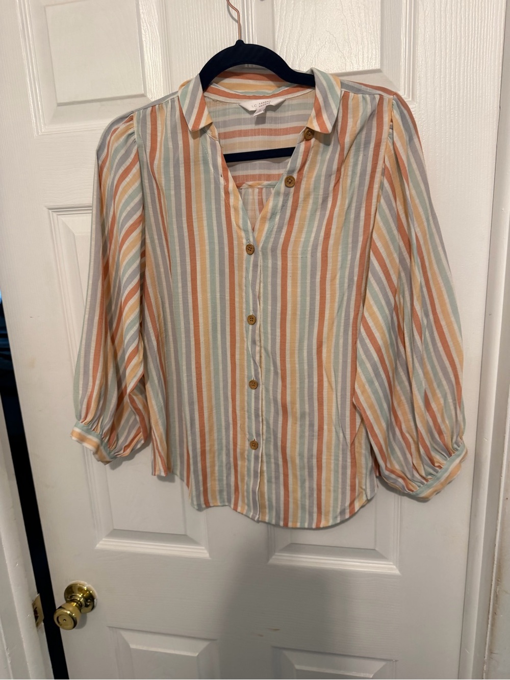 LC Lauren Conrad Striped Button-Front Blouse